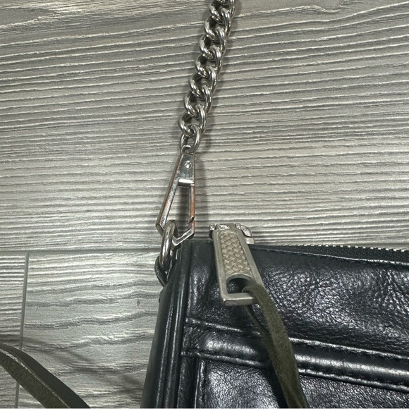 Rebecca Minkoff Mini Mac Black Leather Crossbody Bag with Silver Hardware - Picture 3 of 6